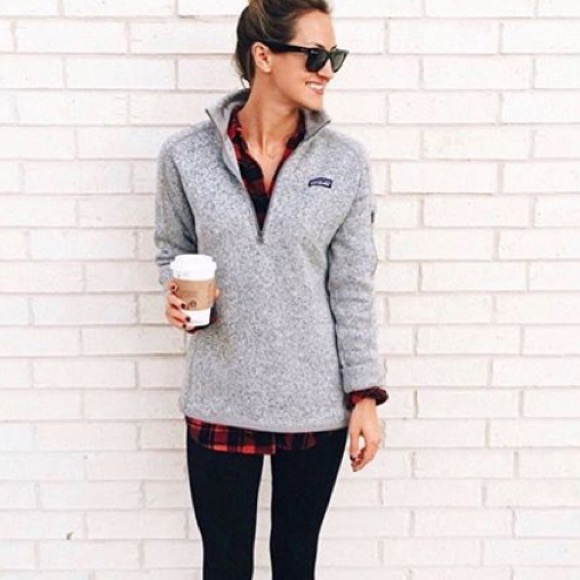 Patagonia Tops - Patagonia half zip Better Sweater in birch white